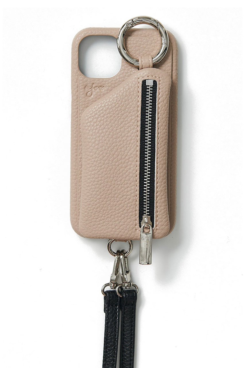 エジュー/ajewのiPhone12/12pro ajew cadenas zipphone case shoulder(ベージュ/AJ02_003)