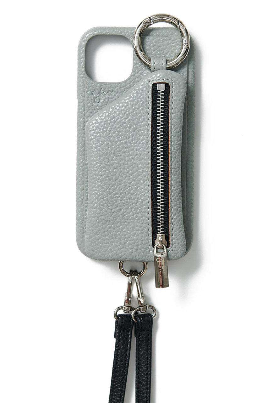 エジュー/ajewのiPhone12/12pro ajew cadenas zipphone case shoulder(ブルー/AJ02_003)