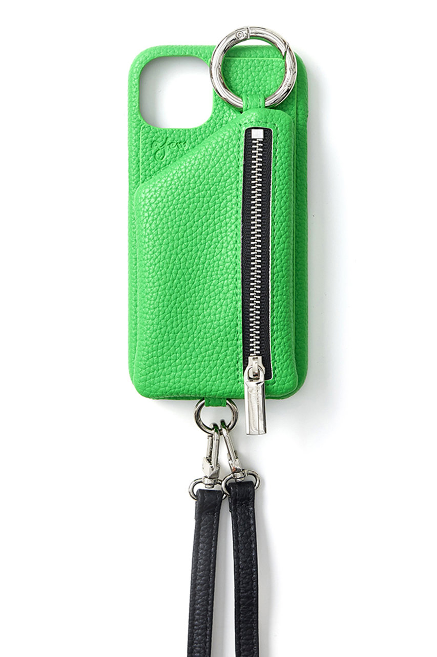 エジュー/ajewの【予約販売】iPhone14/14Pro ajew cadenas zipphone case shoulder(アップルグリーン/AJ02_003)