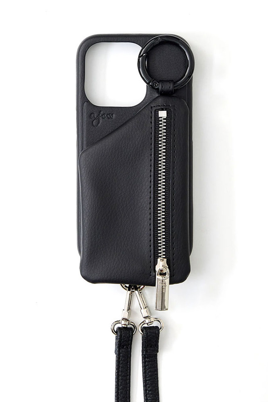 ajew iPhone15/15Pro ajew cadenas zipphone case shoulder (ピュアブラック, 15) エジュー ELLE SHOP ajew iPhone15/15Pro ajew cadenas zipphone case shoulder (ピュアブラック, 15) エジュー ELLE SHOP