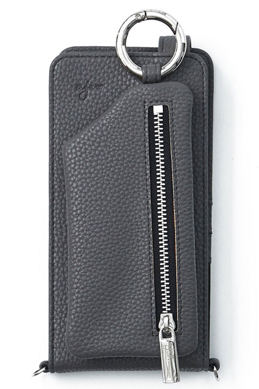 エジュー/ajewのajew vertical zipphone case shoulder(グレー/AJ02_034)