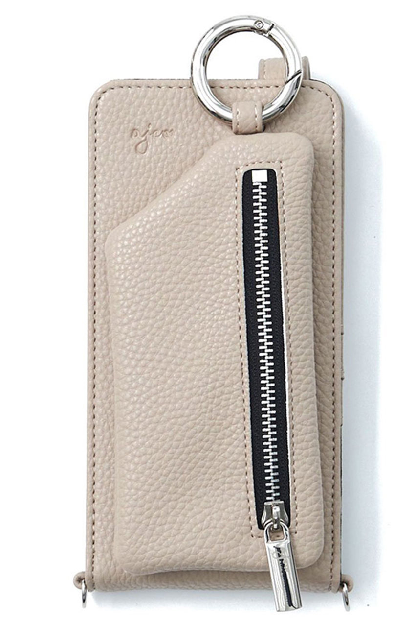 エジュー/ajewのajew vertical zipphone case shoulder(ベージュ/AJ02_034)