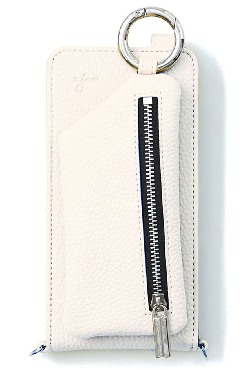 エジュー/ajewのajew vertical zipphone case shoulder(ホワイト/AJ02_034)