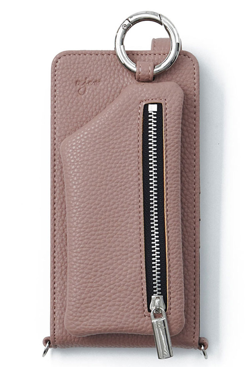 エジュー/ajewのajew vertical zipphone case shoulder(ピンクベージュ/AJ02_034)