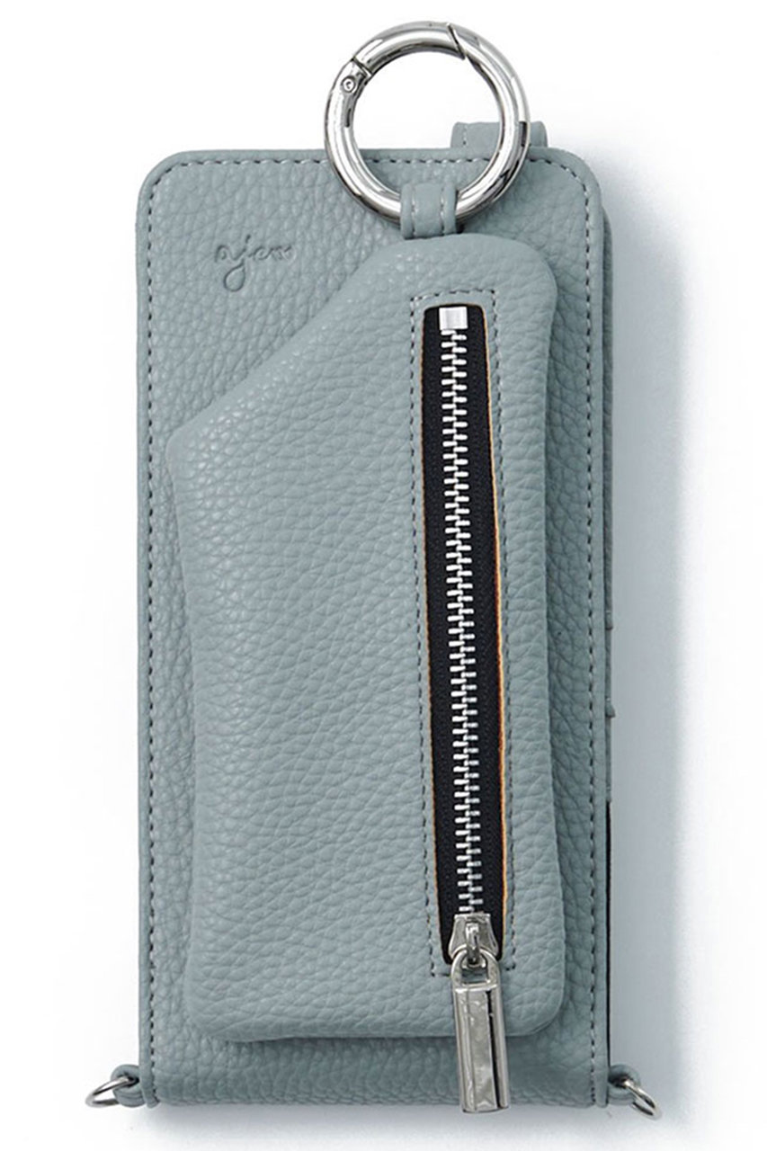 エジュー/ajewのajew vertical zipphone case shoulder(ブルー/AJ02_034)