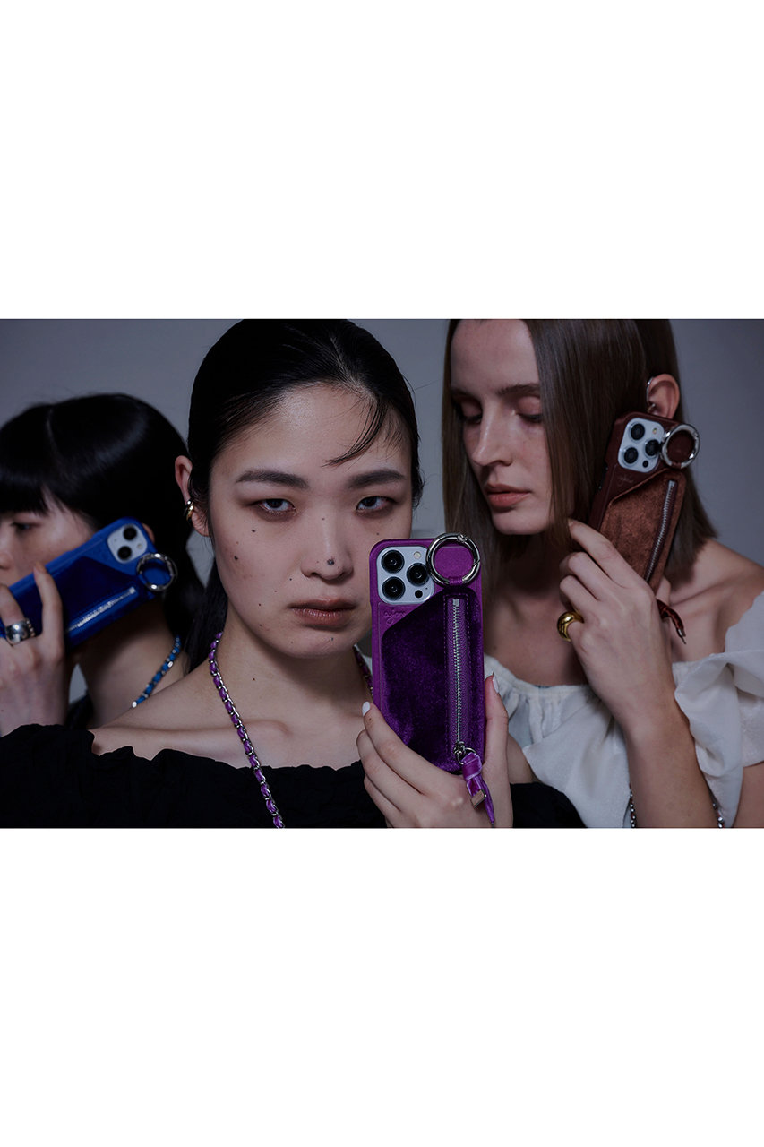 ★めーぷる★ ajew iPhone13 ベロア iPhone13Pro / yellow 【ひも付き】 (発送はご注文から3営業日