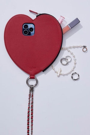 エジュー/ajewのiPhone16/16Pro ajew dress HEART case shoulder(141000/141001)