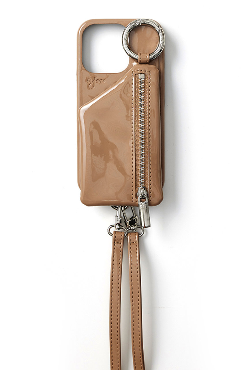 エジュー/ajewの【予約販売】iPhone15 ajew patent case shoulder(ライトブラウン/AJ02_044)