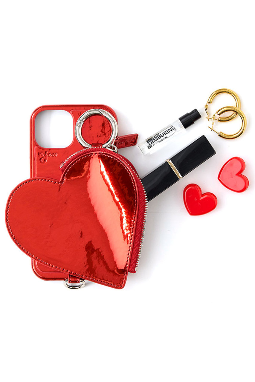 ajew(エジュー)｜iPhone13/13Pro ajew glow heart pocket case/レッド