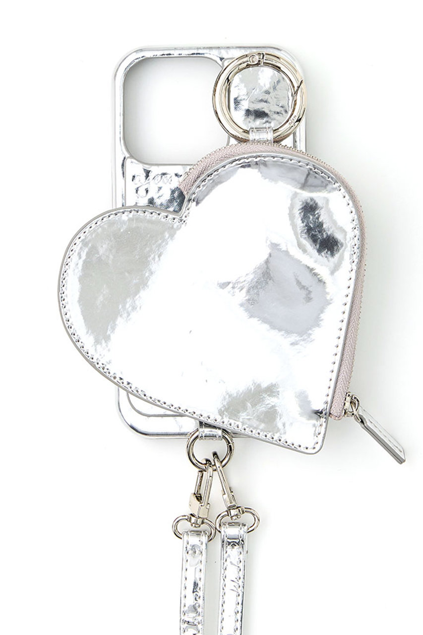 ajew iPhone13/13Pro ajew glow heart pocket case (シルバー, 13Pro) エジュー ELLE SHOP ajew iPhone13/13Pro ajew glow heart pocket case (シルバー, 13Pro) エジュー ELLE SHOP