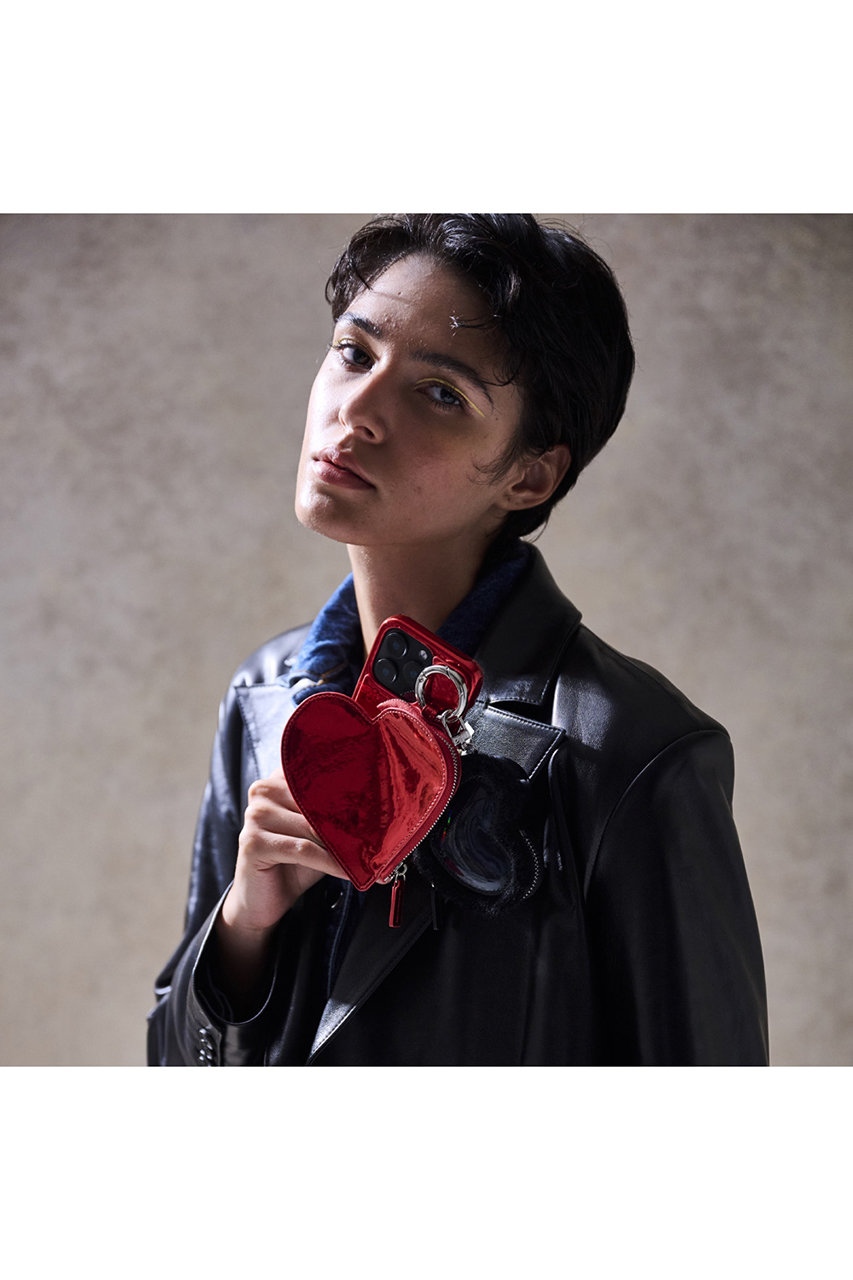 ajew ハート型グリッターiPhoneケース 14pro ajew(エジュー)｜【予約販売】iPhone14/14Pro ajew glow heart