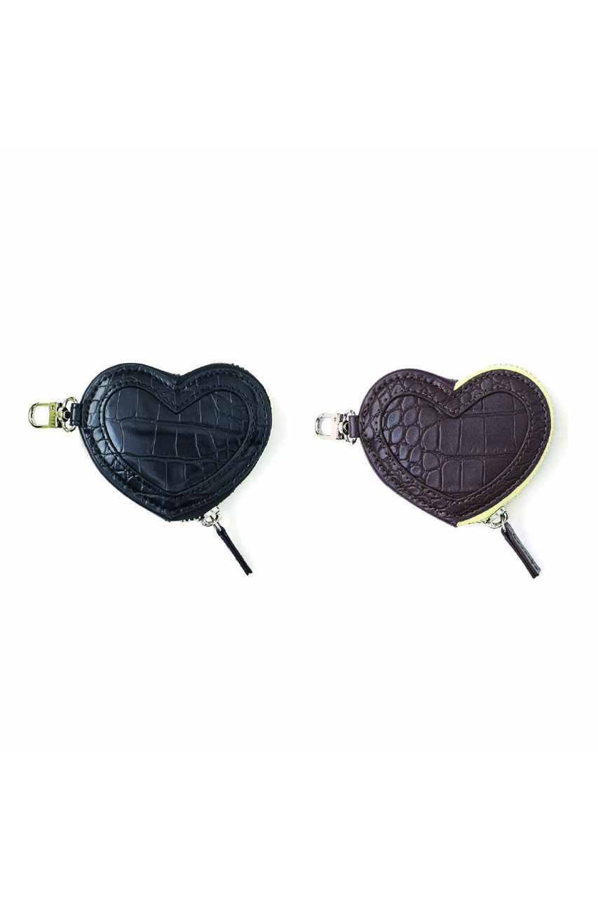ajew(エジュー)｜ajew croco heart pouch/ブラック の通販｜ELLESHOP