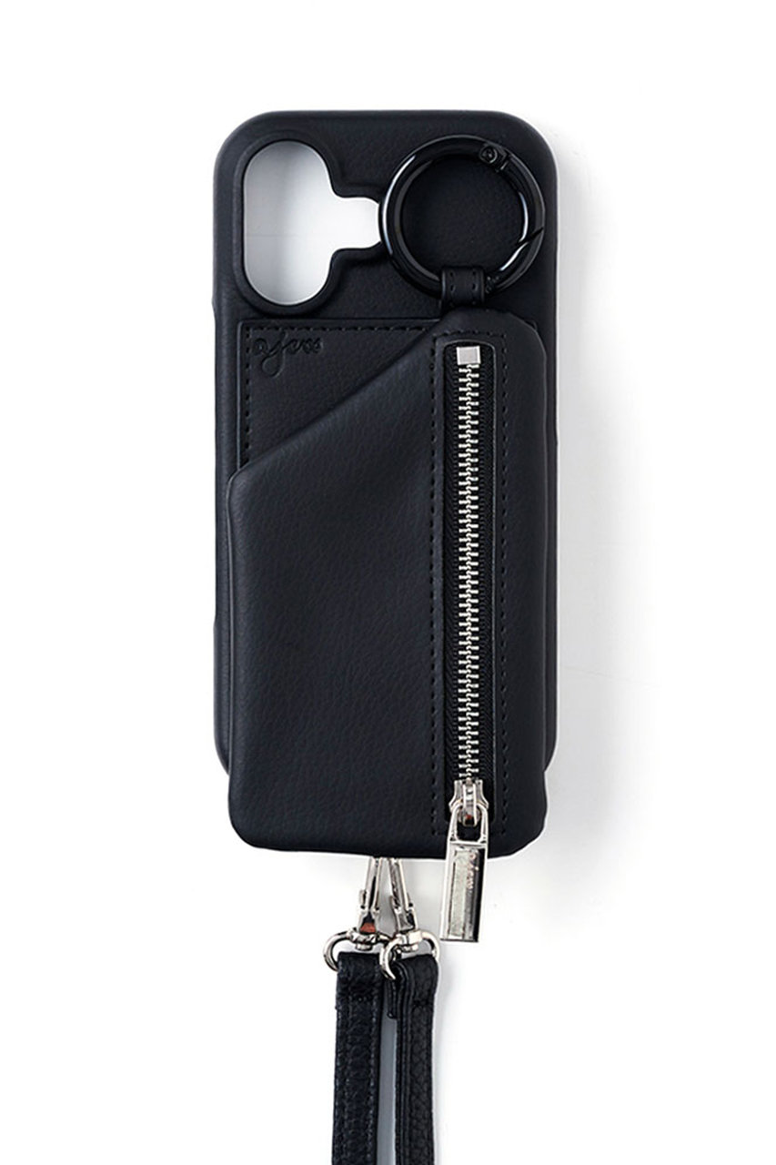 エジュー/ajewのiPhone17/17Pro ajew cadenas zipphone case shoulder(ピュアブラック/AJ02_070)