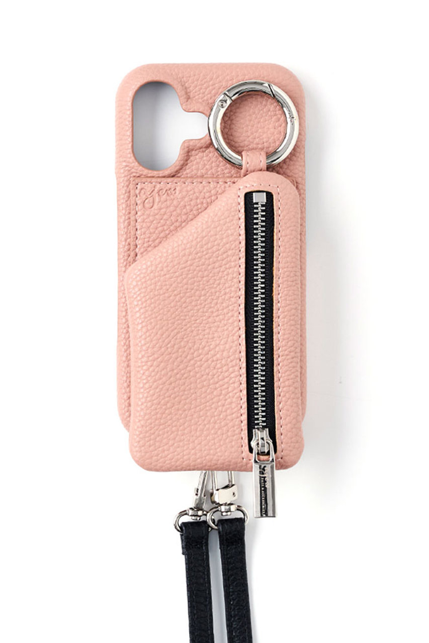 エジュー/ajewのiPhone17/17Pro ajew cadenas zipphone case shoulder(ピンクベージュ/AJ02_070)