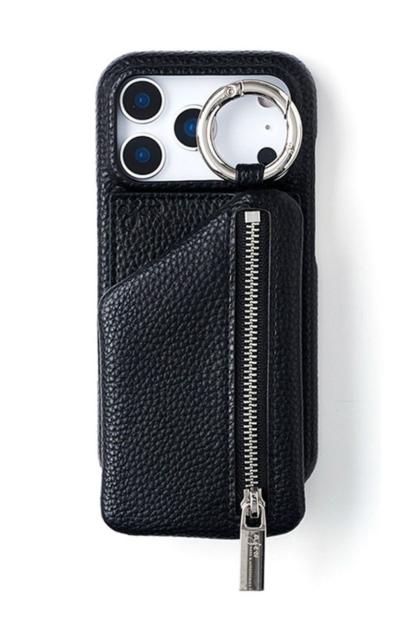 ajew cadenza zippone case shoulder ブラック ajew(エジュー)｜iPhoneProMax/17air ajew cadenas zipphone case