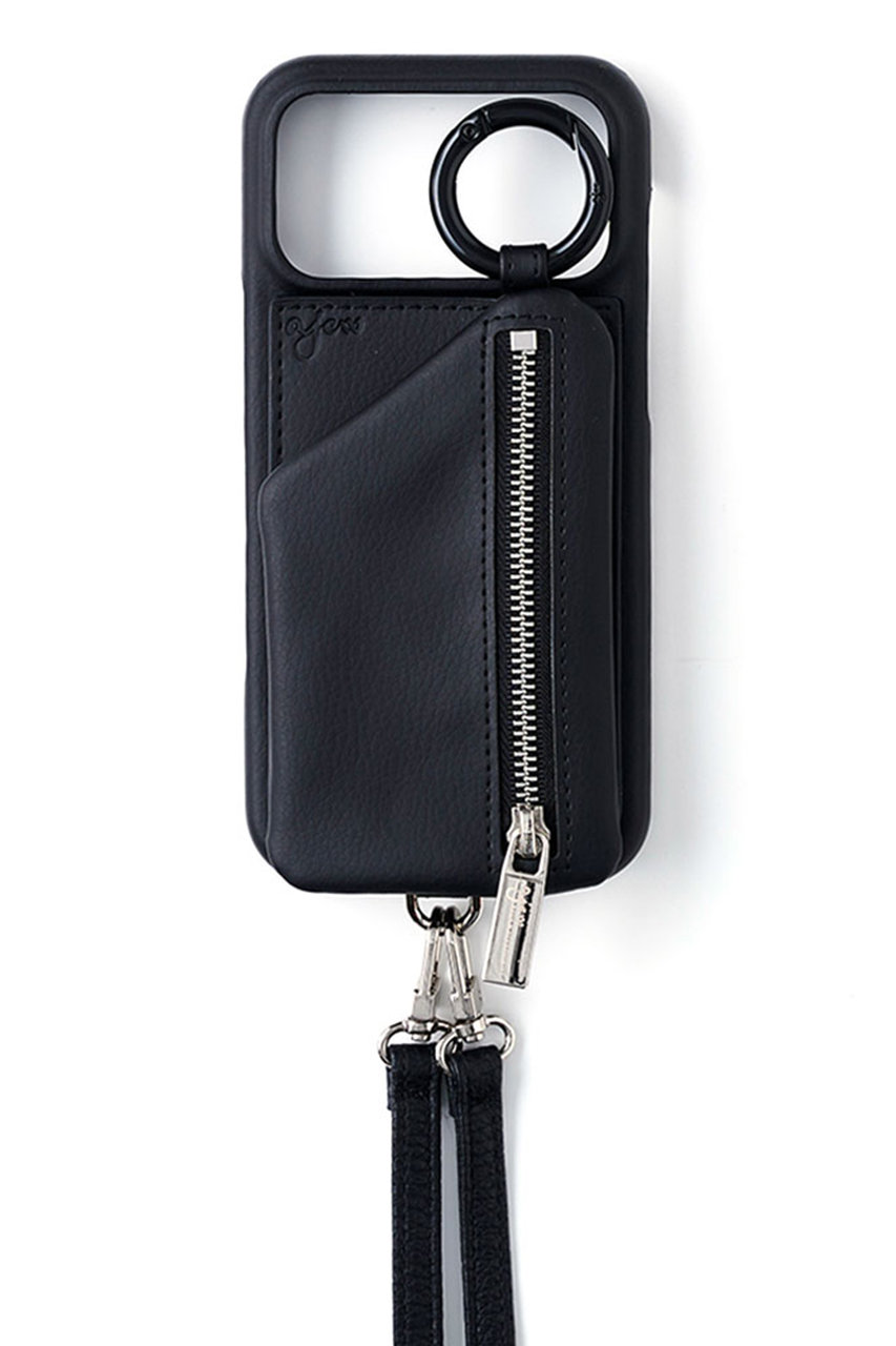 エジュー/ajewのiPhoneProMax/17air ajew cadenas zipphone case shoulder(ピュアブラック/AJ02_071)