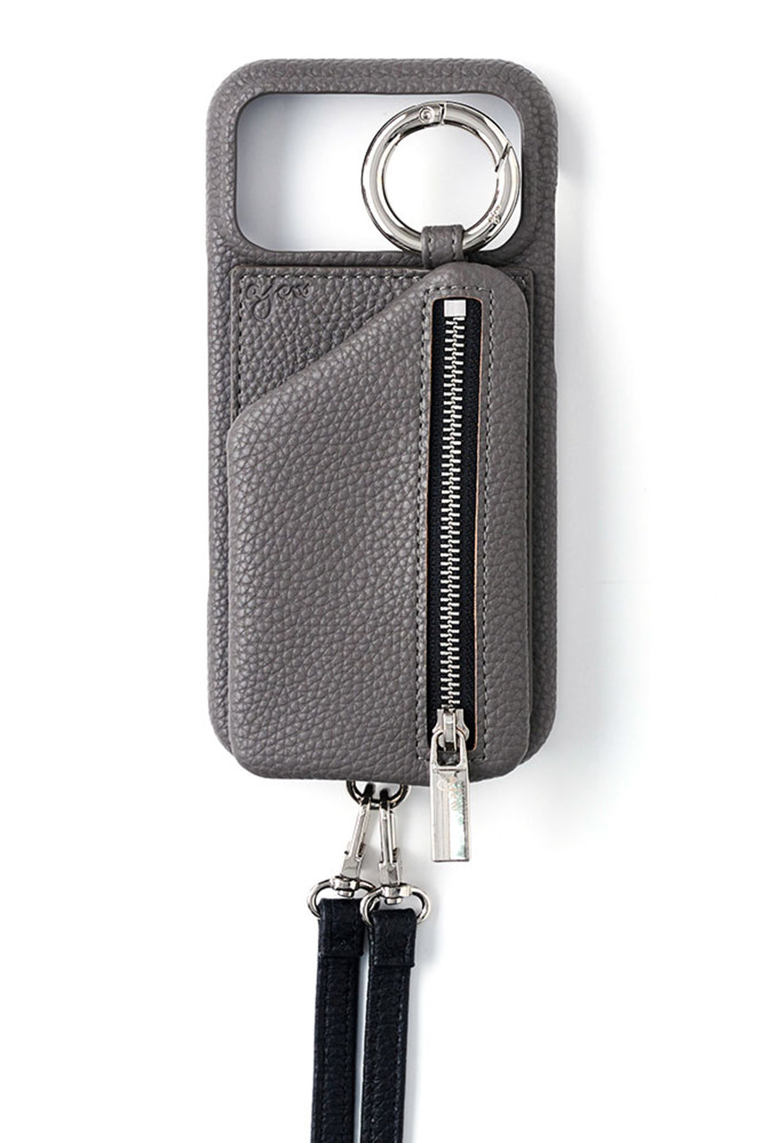 エジュー/ajewのiPhoneProMax/17air ajew cadenas zipphone case shoulder(グレー/AJ02_071)