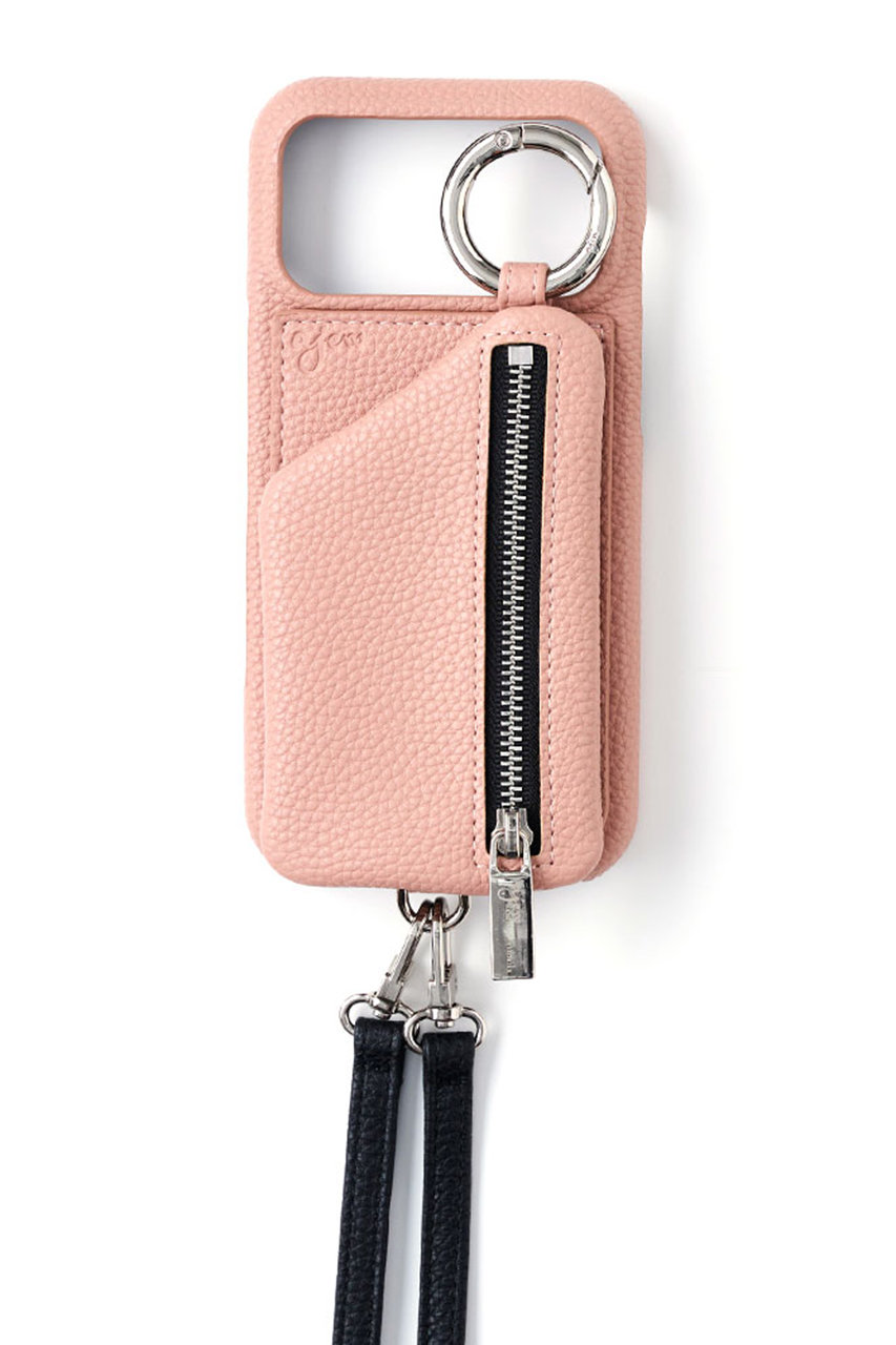 エジュー/ajewのiPhoneProMax/17air ajew cadenas zipphone case shoulder(ピンクベージュ/AJ02_071)
