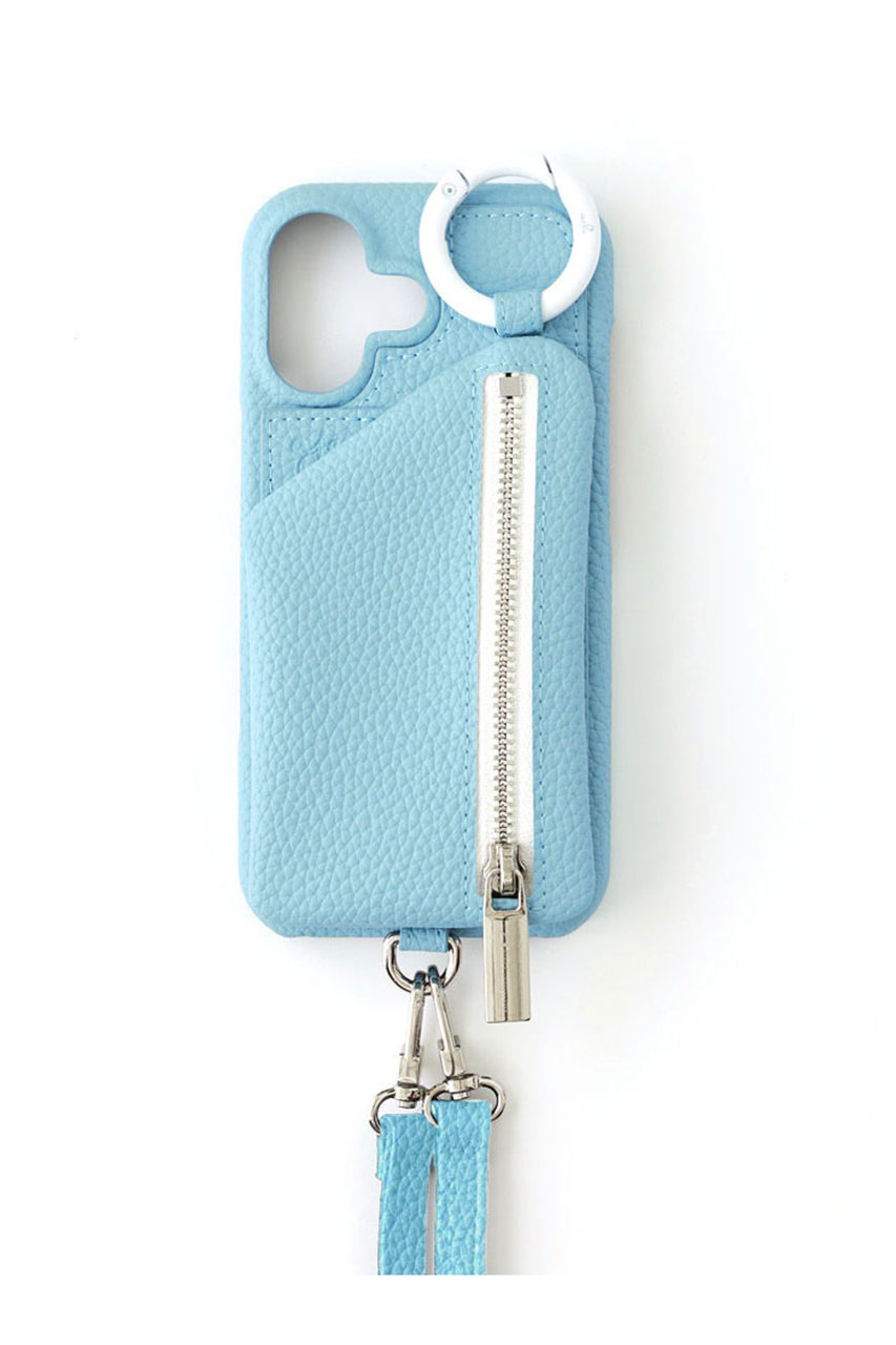 エジュー/ajewの【新仕様(カードケース付き)】iPhone17/17Pro ajew cadenas zipphone case shoulder(sky/AJ02_070)