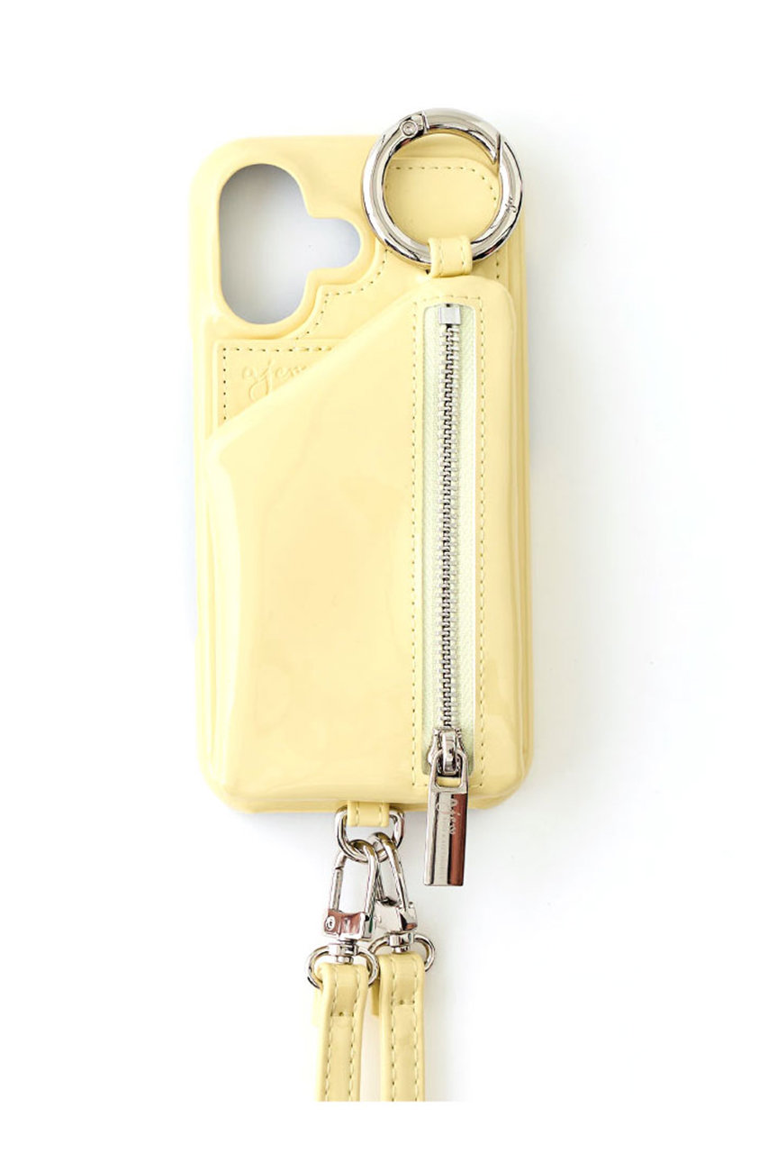 エジュー/ajewの【新仕様(カードケース付き)】iPhone14/14Pro ajew patent case shoulder(lemon/AJ02_076)