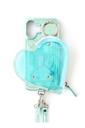 エジュー/ajewの【新仕様(カードケース付き)】iPhone14/14Pro ajew PVC heart planet pocket case(141000/141001)