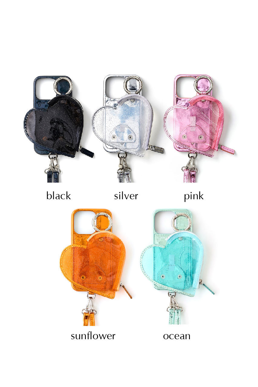 エジュー⭐︎ajew⭐︎iPhone 17Pro Max用 PVCハートレッド完売 ajew（エジュー） 【iPhone対応】 ajew PVC heart planet pocket case