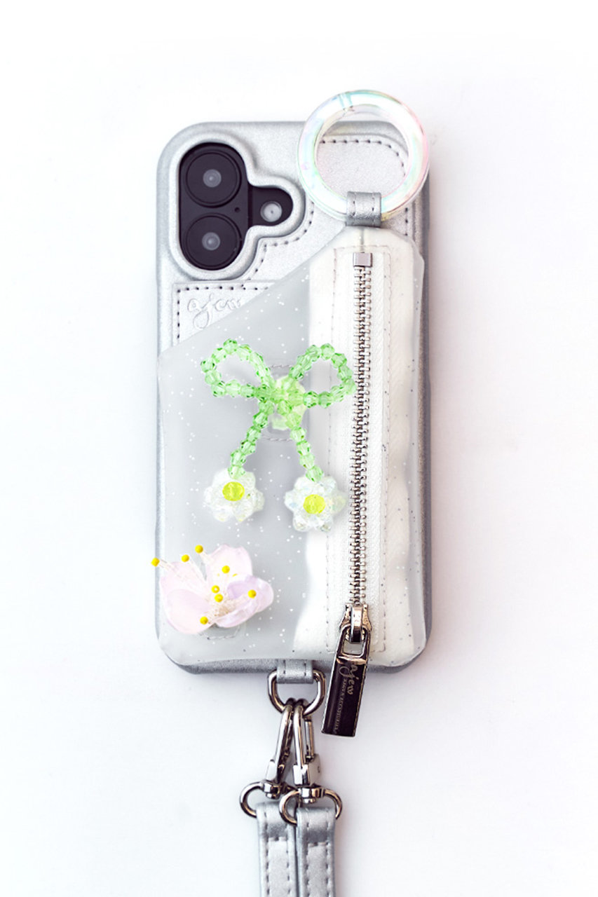 エジュー/ajewの【予約販売】iPhone16/16Pro ajew bloom edition case(silver(Isabella)/AJ02_079)