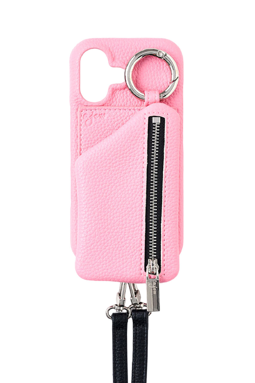 エジュー/ajewのiPhone16/16Pro ajew cadenas zipphone case shoulder(カードケース有)(sakura/AJ02_070)