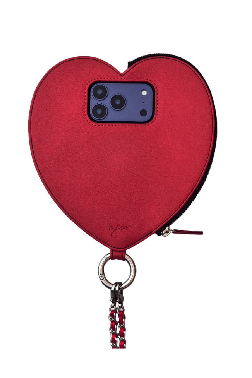 ajew(エジュー)｜iPhone17/17Pro ajew dress HEART case shoulder/red