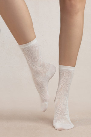 6432 レースシルクソックス