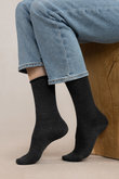 6700 COTTON INSIDE ソリッドファインウールソックス