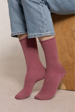 ブルーフォレ/BLEUFORETの6700 COTTON INSIDE ソリッドファインウールソックス(140700/140701)