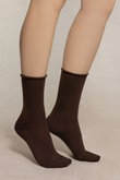 6700 COTTON INSIDE ソリッドファインウールソックス