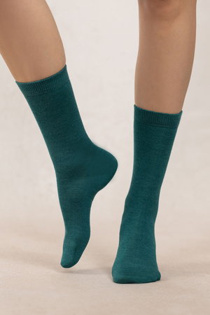 ブルーフォレ/BLEUFORETの6488 ジャージーニット ウールシルクソックス(140700/140701)