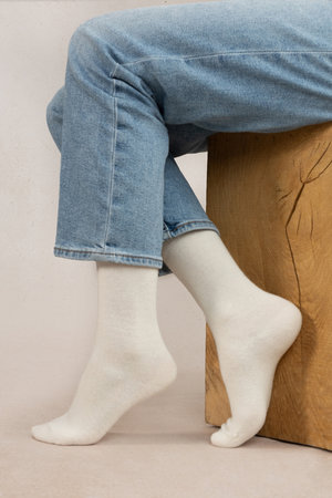 ブルーフォレ/BLEUFORETの6095 ソリッドカラー ウールソックス(140700/140701)