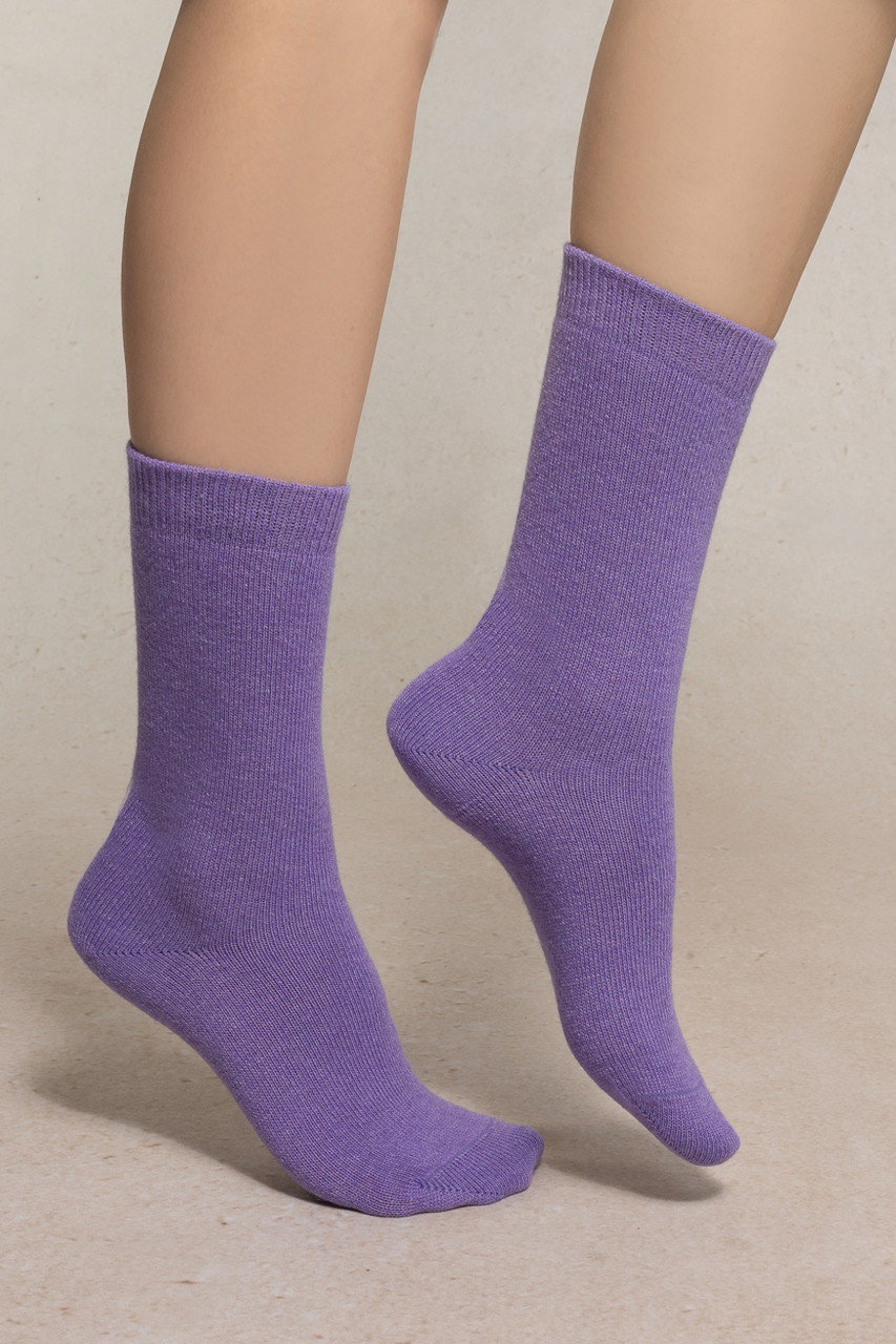 ブルーフォレ/BLEUFORETの6095 ソリッドカラー ウールソックス(ライトパープル/9911000327)