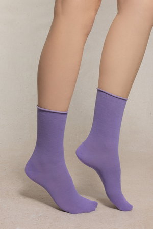 ブルーフォレ/BLEUFORETの6594 ソリッドカラー ベルベットコットンソックス(140700/140701)