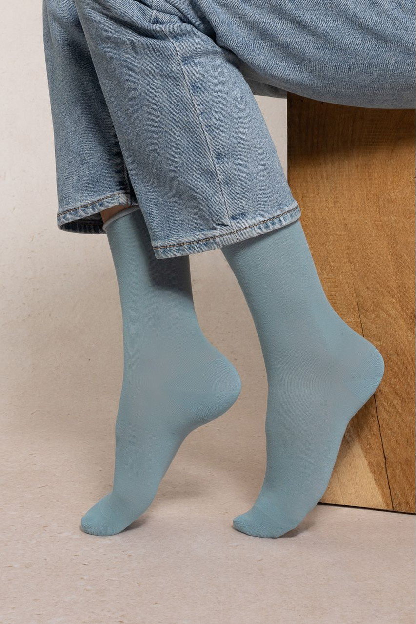 BLEUFORET 6594 ソリッドカラー ベルベットコットンソックス (エイジングブルー, 36-38(23-25㎝)) ブルーフォレ ELLE SHOP BLEUFORET 6594 ソリッドカラー ベルベットコットンソックス (エイジングブルー, 36-38(23-25㎝)) ブルーフォレ ELLE SHOP