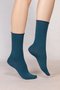 6594 ソリッドカラー ベルベットコットンソックス ブルーフォレ/BLEUFORET ブルー