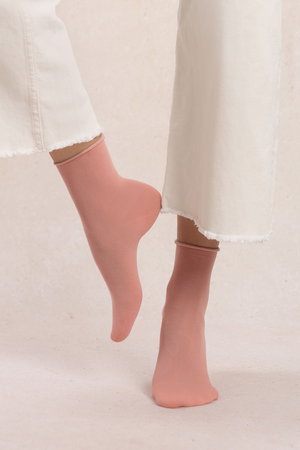 ブルーフォレ/BLEUFORETの6593 ソリッドベルベットコットンアンクルソックス