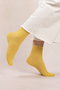 6593 ソリッドベルベットコットンアンクルソックス ブルーフォレ/BLEUFORET イエロー