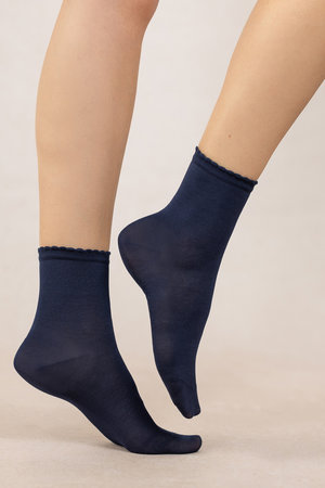 ブルーフォレ/BLEUFORETの6401 ソリッドカラー マーセライズドコットンアンクルソックス(140700/140701)