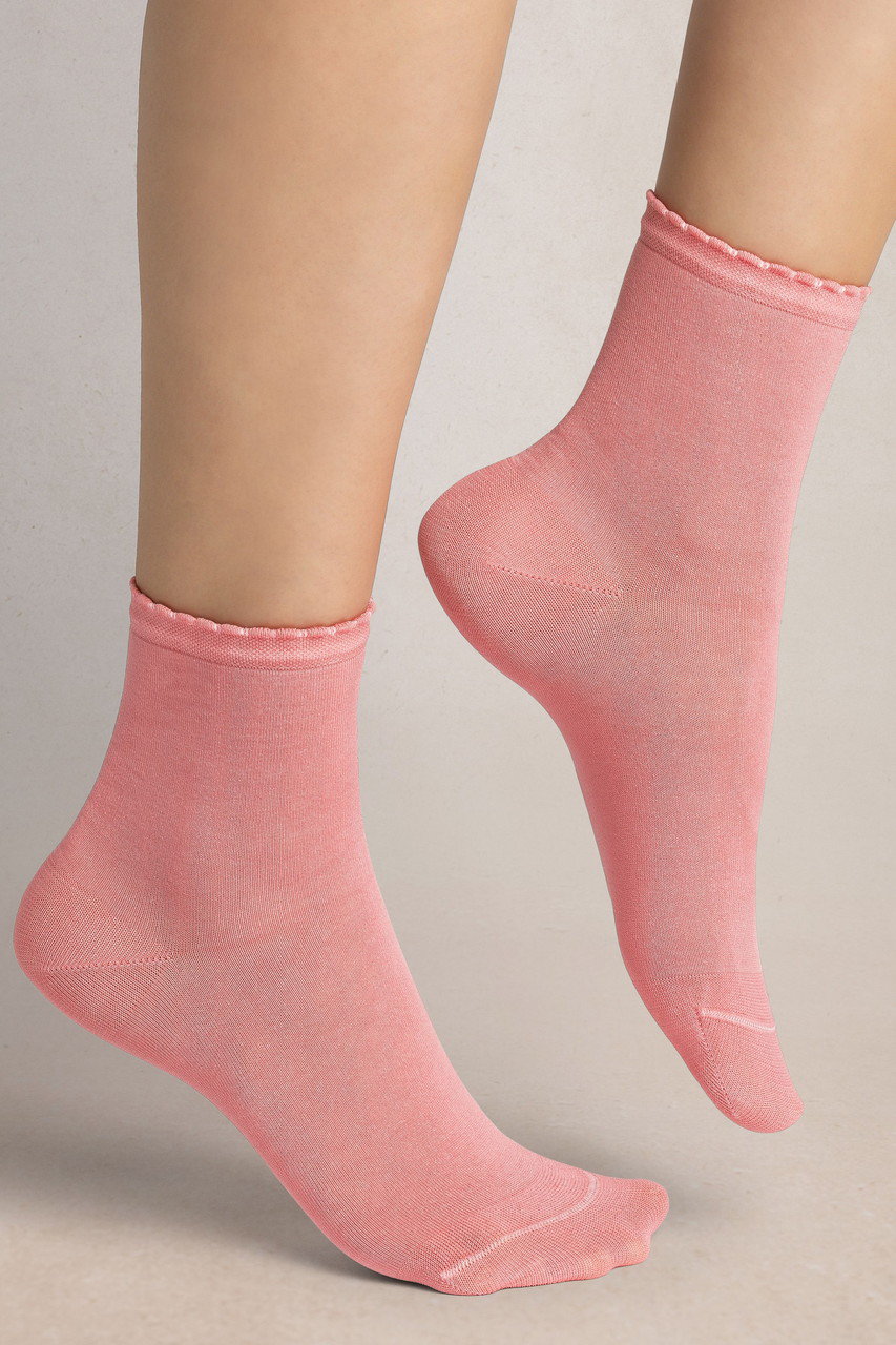 6401 ソリッドカラー マーセライズドコットンアンクルソックス