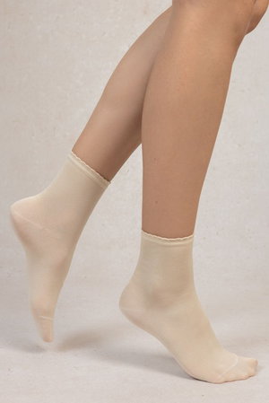 ブルーフォレ/BLEUFORETの6401 ソリッドカラー マーセライズドコットンアンクルソックス