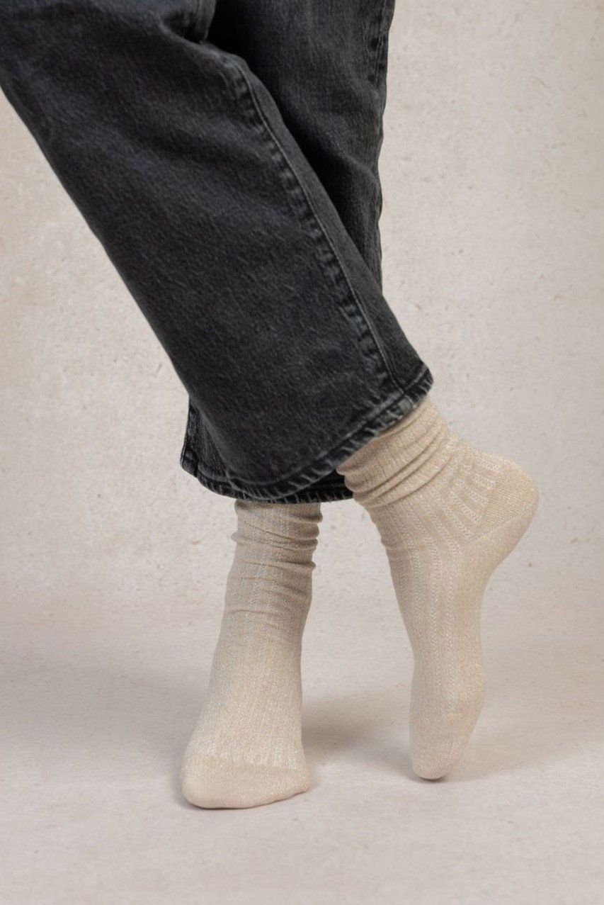 ブルーフォレ/BLEUFORETの6552 リブルレックス ソックス(ベージュ/9911000445)