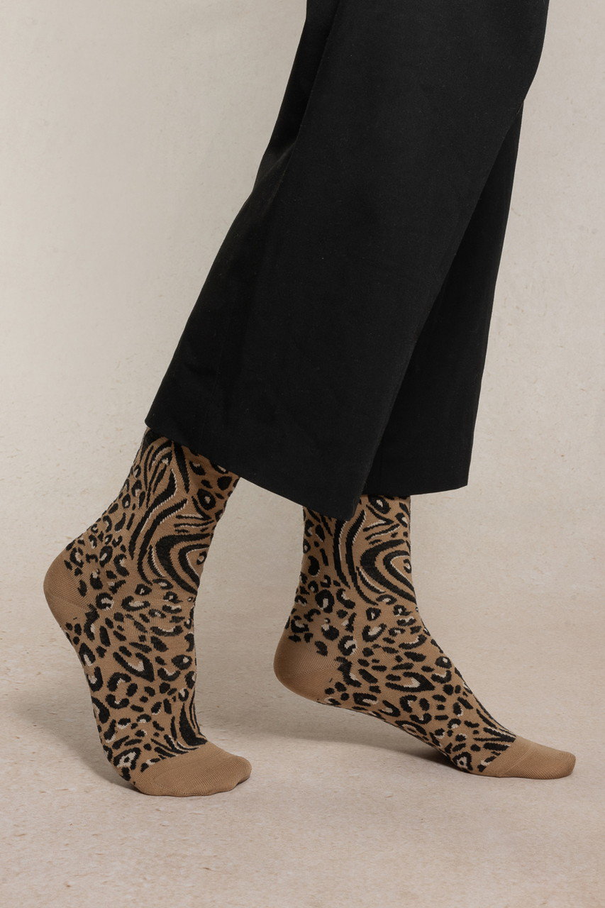 6562 レオパードファインウールソックス