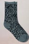 6562 レオパードファインウールソックス ブルーフォレ/BLEUFORET