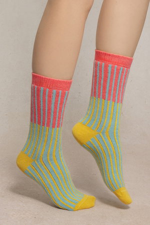 ブルーフォレ/BLEUFORETの6567 ストライプウールソックス(140700/140701)