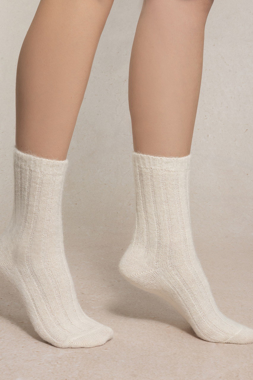 ブルーフォレ/BLEUFORETの6570 リブウールソックス ベージュ(ベージュ/4211000111)