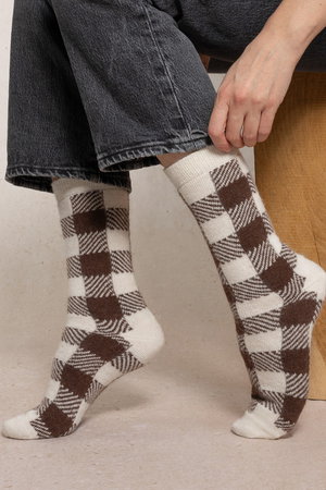 ブルーフォレ/BLEUFORETの6571 タータンチェックウールソックス(140700/140701)